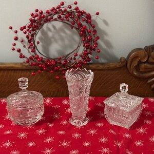 3-Piece Vintage Elegant Crystal Set